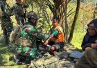 Selain Pastikan Keamanan Masyarakat, Satgas Yonif 527/BY Juga Pastikan Kesehatan Warga di Kampung Ginik